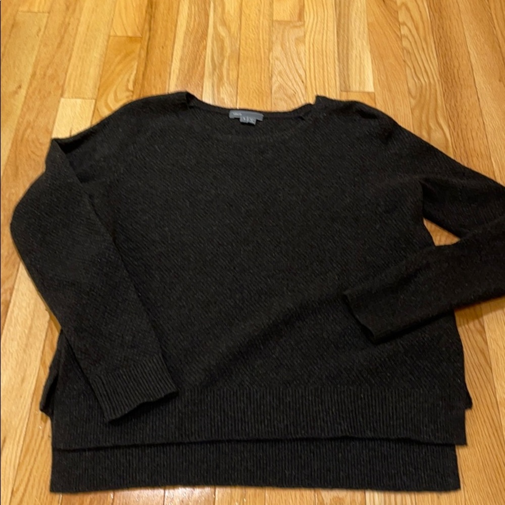 Vince charcoal gray sweater with button details